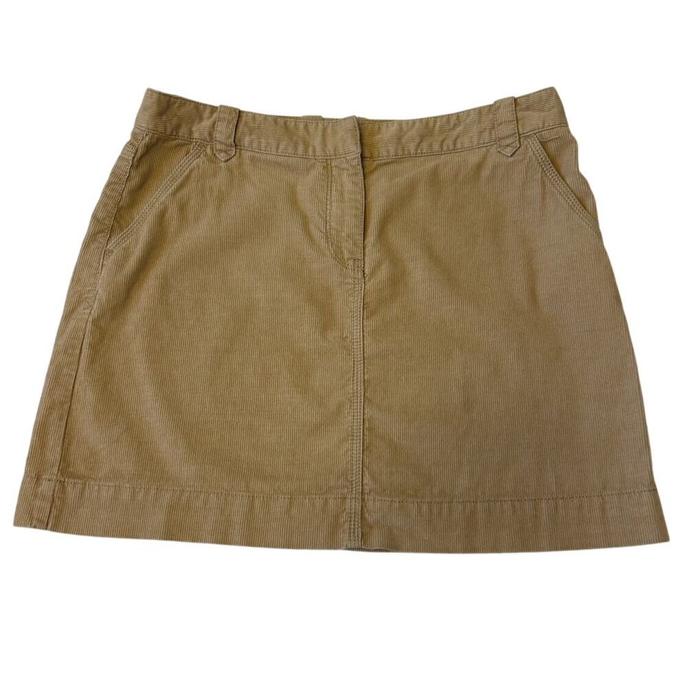 J. Crew Women's Corduroy Mini Skirt Sz 8 Tan Preppy Y2K VTG